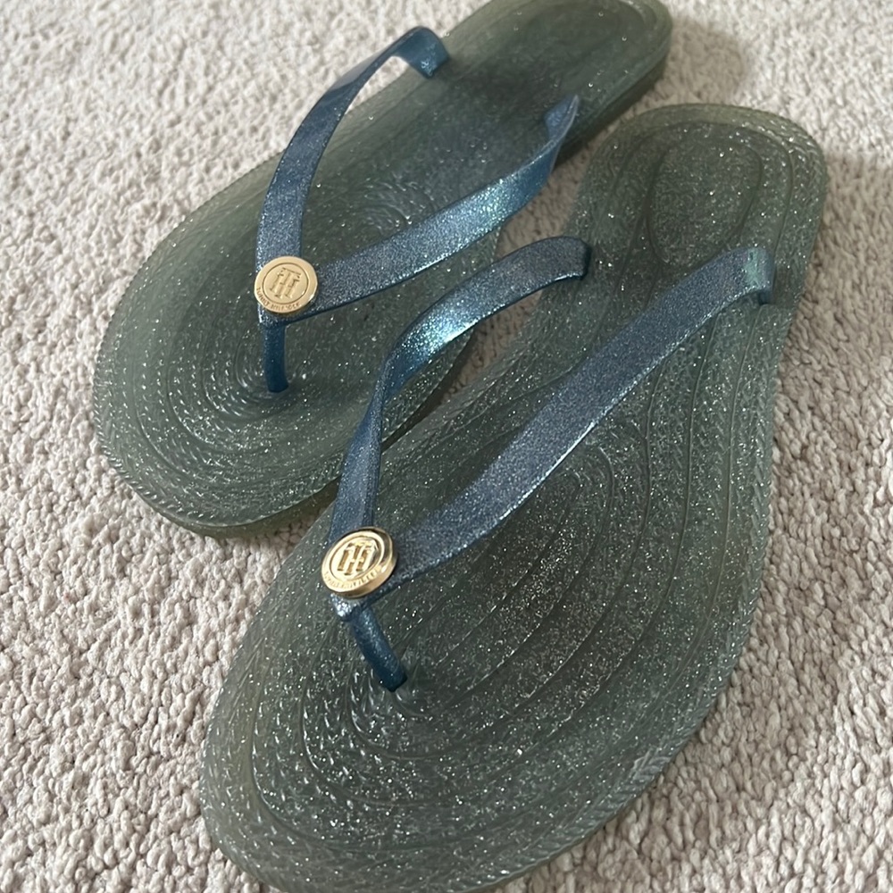 Tommy Hilfiger Womens 'Girly' Blue Jelly Flipflops